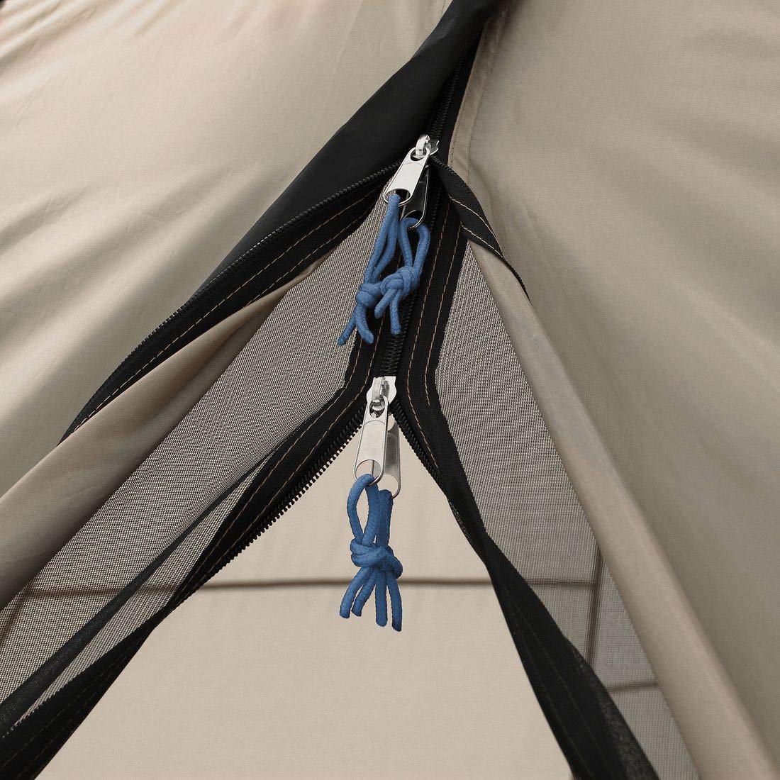 your GEAR Tente Numana 400 Tente tipi familiale 4-6 Personnes auvent Hauteur Libre Tapis de Sol Cousu imperméable 5000 mm Gris Beige