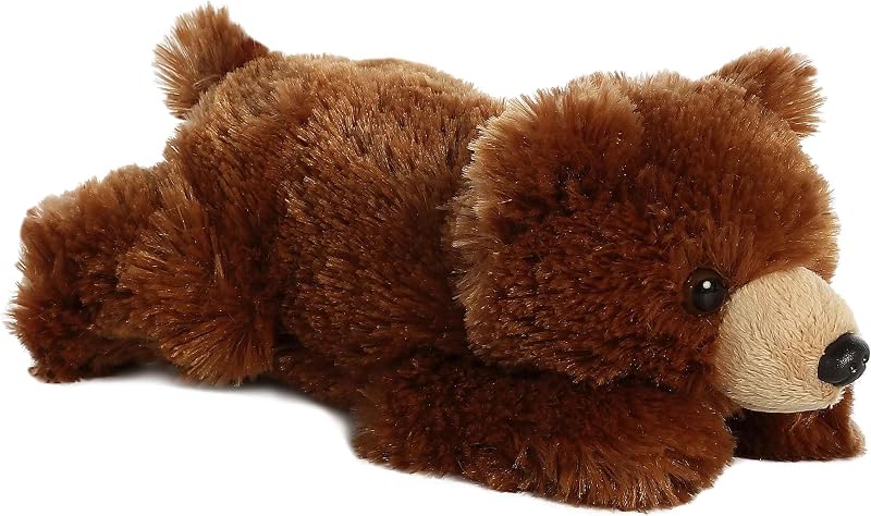 Aurora® Adorable Mini Flopsie™ Grizzly Bear Animal de peluche - Mini compañeros listos para aventuras divertidas - Para niños de todas las edades, niños pequeños, adultos y familias - Marrón 9 pulgadas