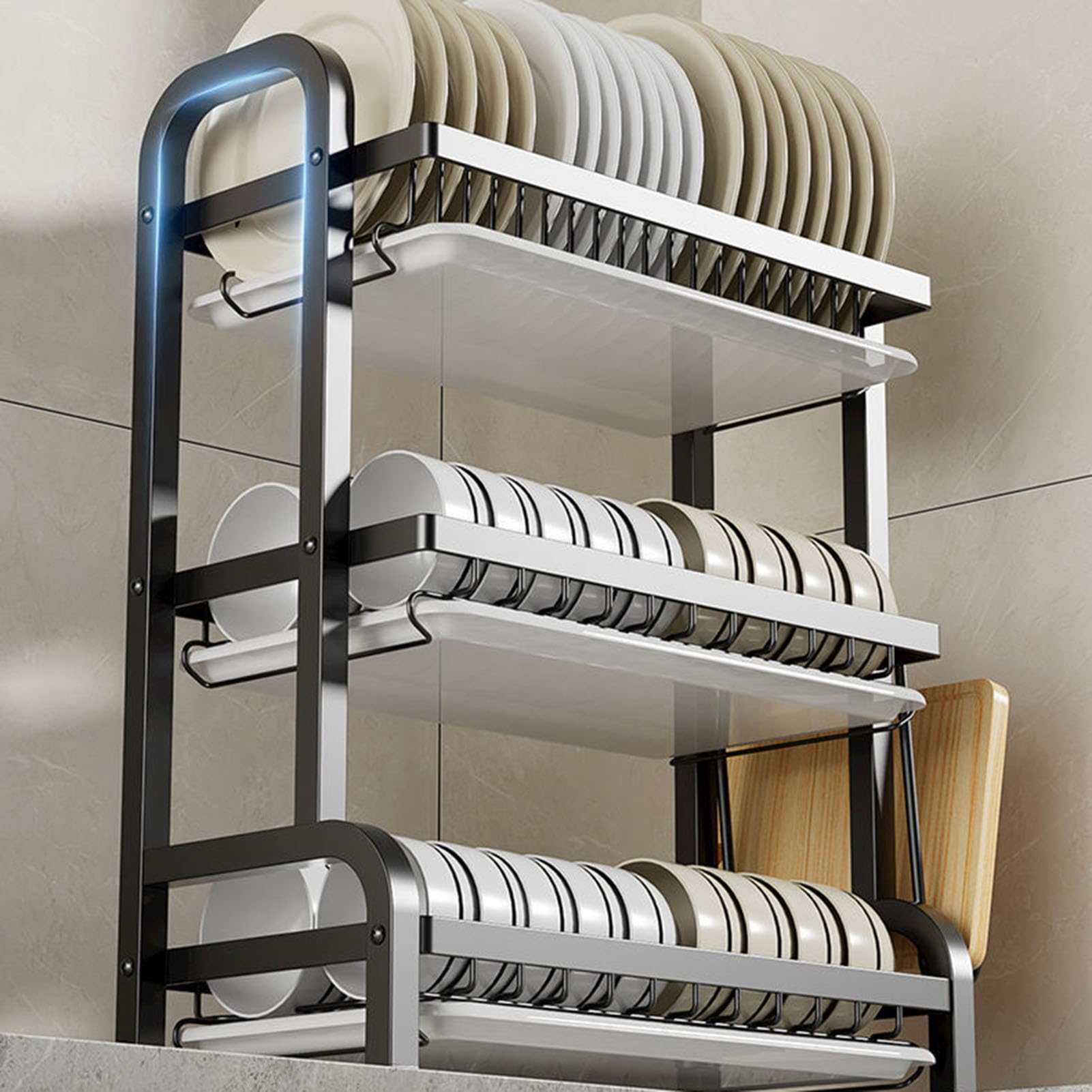 Aufbewahrungsregal für Waschbecken, Aufbewahrungsregal für Küchenspüle | Schrank-Organizer mit Schwammhalter und Wasserhahnaufbewahrung - Platzsparender Stall,