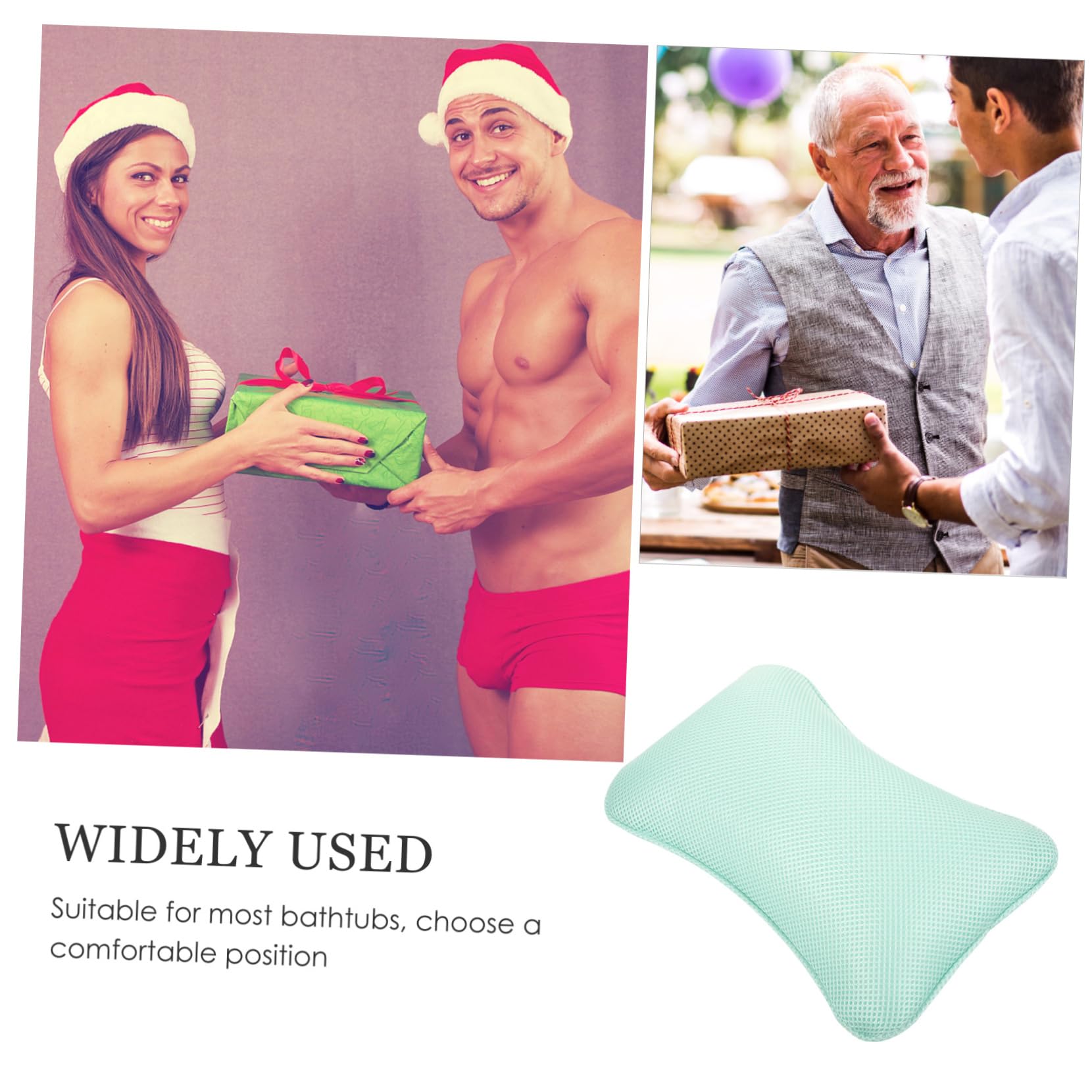 Beaupretty Oreiller de Bain Relaxant Ventouses en Silicone Antidérapantes Forme Confortable en Polyester Respirant Couleur Aléatoire pour Spa et Bain Domestique
