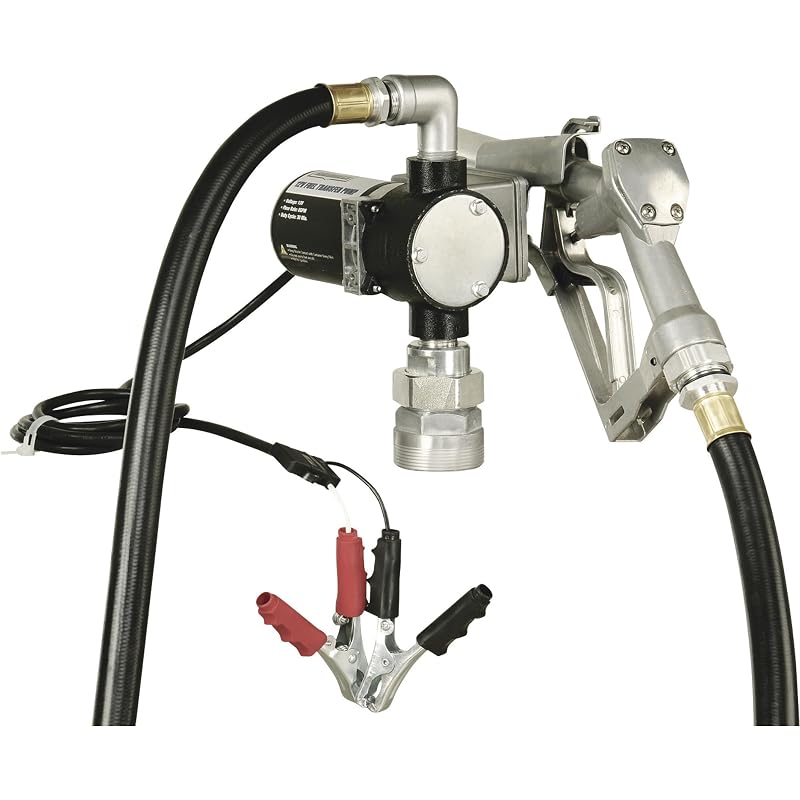 Bomba de Transferência de Combustível Diesel Roughneck 12 V com Bico Manual e Mangueira, 8 GPM (30,3 L/min) – 680480R