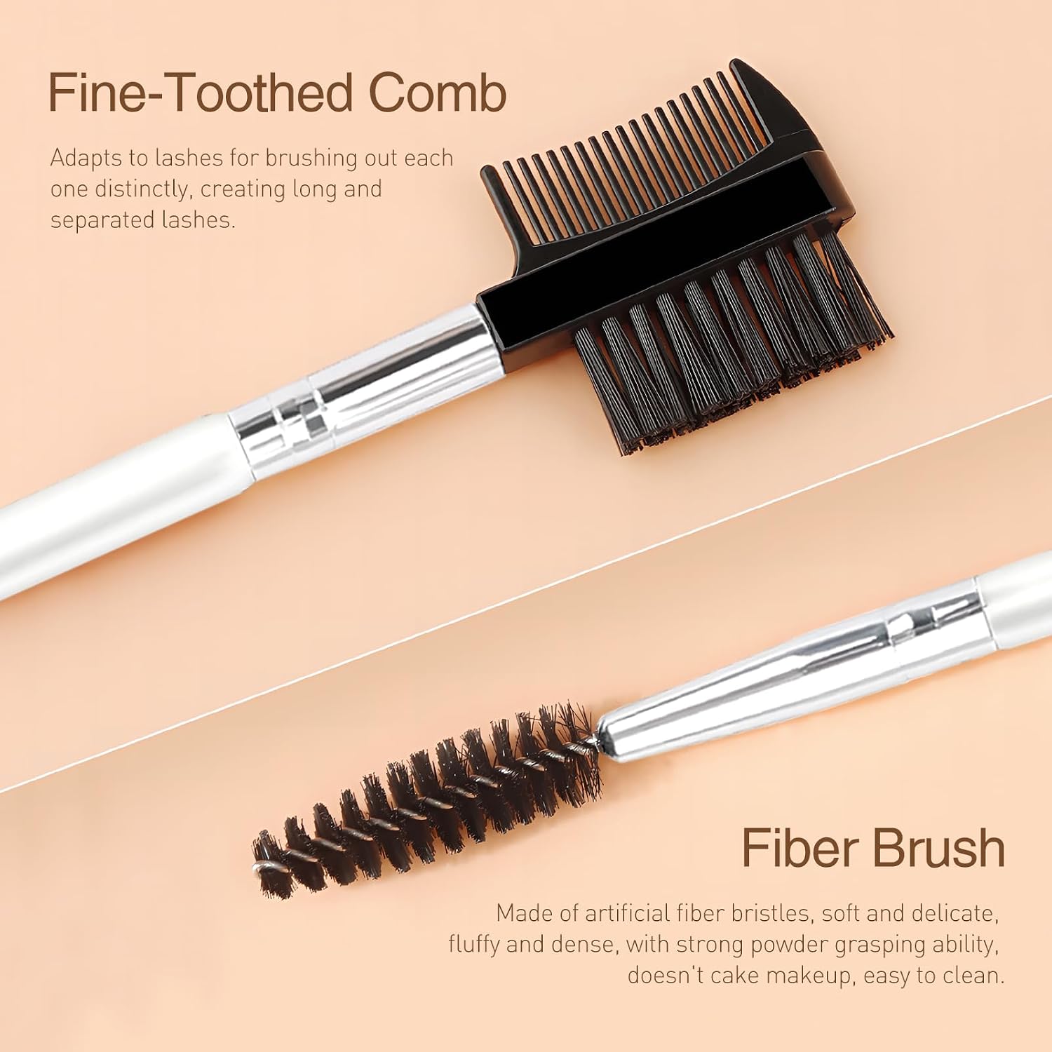 6 Pack 3 Head Eyebrow Eyelash Shaper Eyelash Comb Makeup Grooming Tool cosmetic with 3 Different Spoolie Brushes for Separating Lashes, Eliminating Mascara Clumps, Grooming and Shaping Brow