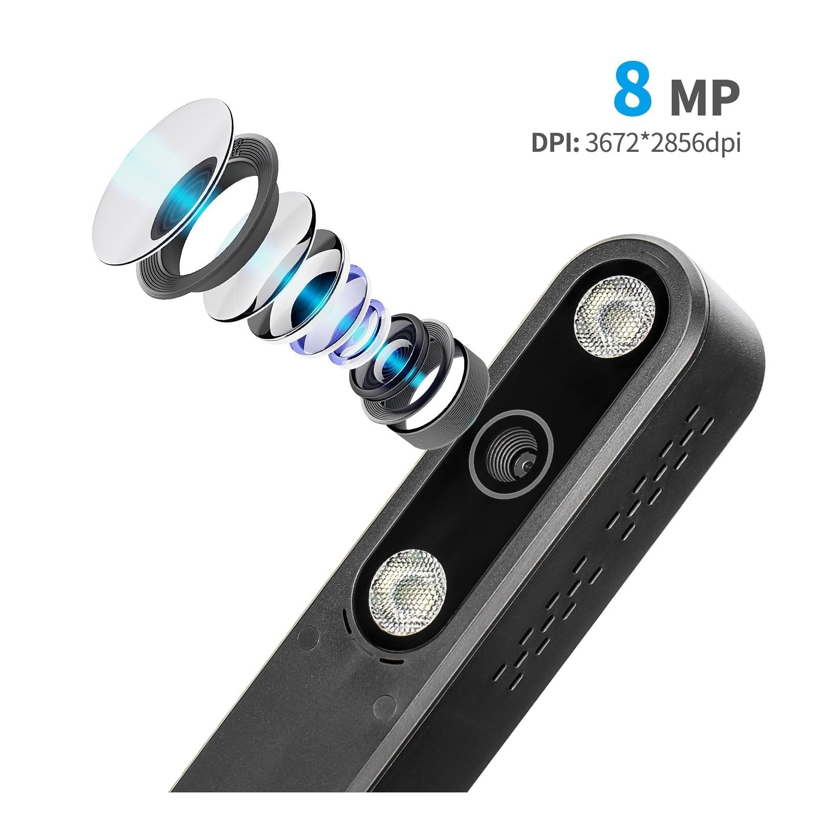 Scanner per documenti e libri con Smart OCR e lampada da scrivania a LED per uso domestico e ufficio
