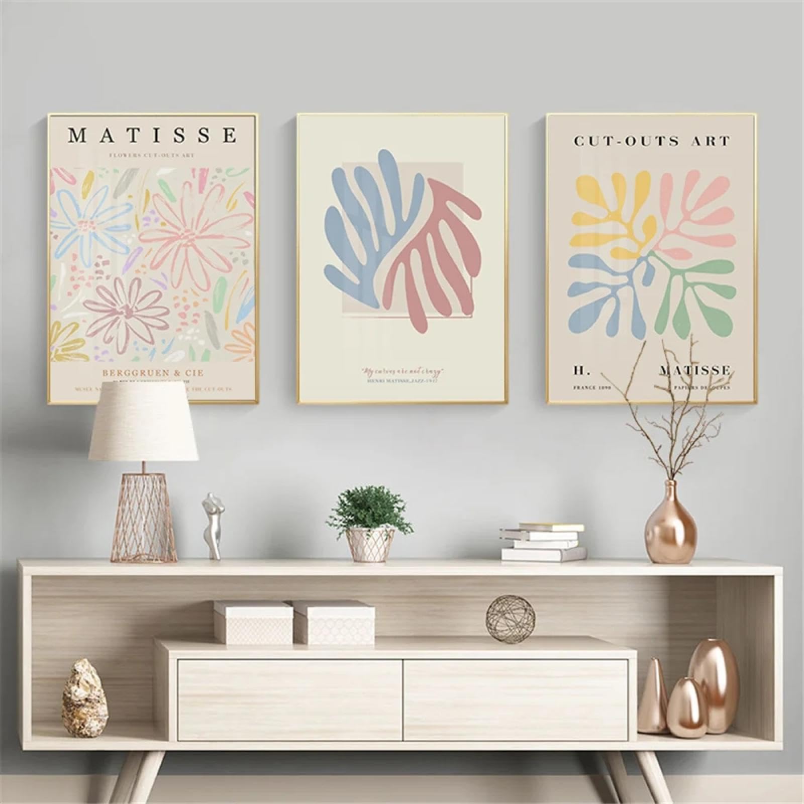 Toile Matisse art abstrait corail affiche murale moderne de haute qualité