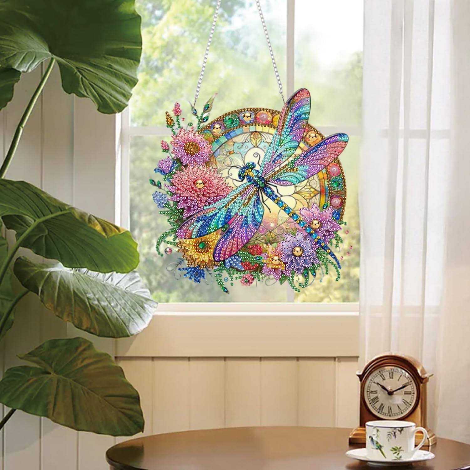 AIBOERL Diamond Art Hanging Kit for Adult,Special Shaped Rhinestone,Double Sided 5D DIY Acrylic Diamond Art Painting Window Pendants Home Garden Wall Hanging Kits Hanging Ornament (2 Pack Bird)