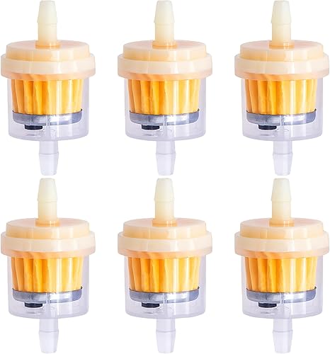 6 piezas 1/4" 6mm-7mm Filtro de combustible en línea de gas, con imán, Compatible con ATV, scooter, ciclomotor, go kart, motos de cross, soplador de