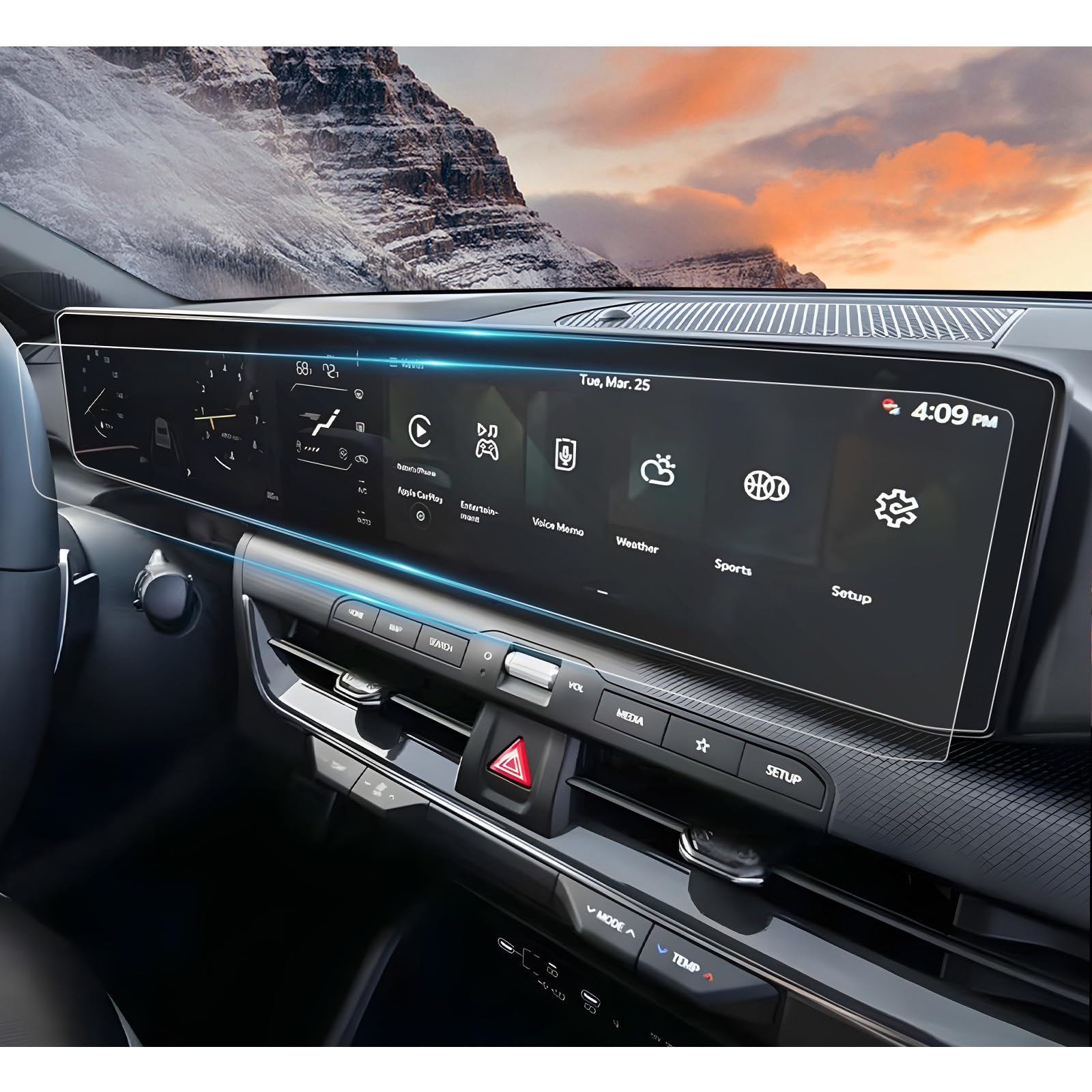 YEE PIN (2-Pack) Seltos 2027 Screen Protector for 2027 Kia Seltos (LX/S/EX/X-Line S/X-Line SX) 12.3" One Piece Panoramic Display Cover for 2026 Kia Seltos X-Line Accessories Nano Film
