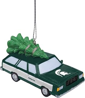 FOCO NCAA Station Wagon with Tree Hanging Tree Holiday Ornament