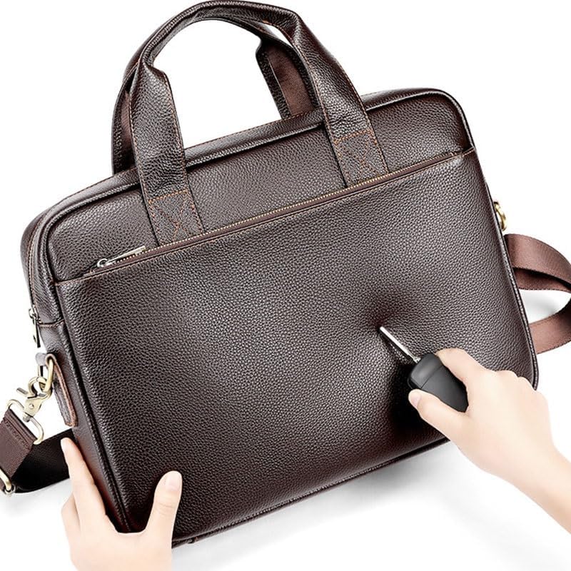 Men's handbag Cowhide business bag shoulder briefcase