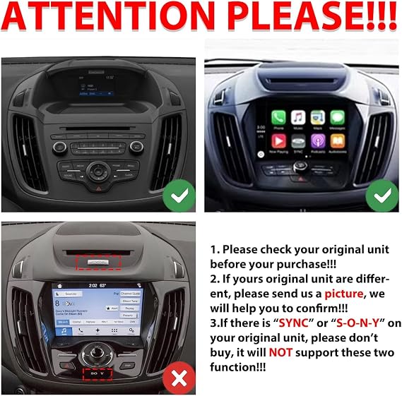 for Ford Escape Kuga 2013-2019 2G+64G CarPlay Android Auto Navigation Stereo GPS Radio Reverse Camera Display 9 IPS Touchscreen Headunit Tablet Pad Media Player, if Applicable Quad Core