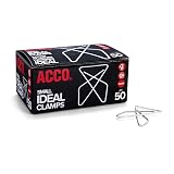 ACCO Ideal Butterfly Paper Clamps, Steel Wire, Small 1.5 Inch Size, 100 Sheet Capacity, Silver, 50 Clamps per Box (A7072620) – view 1