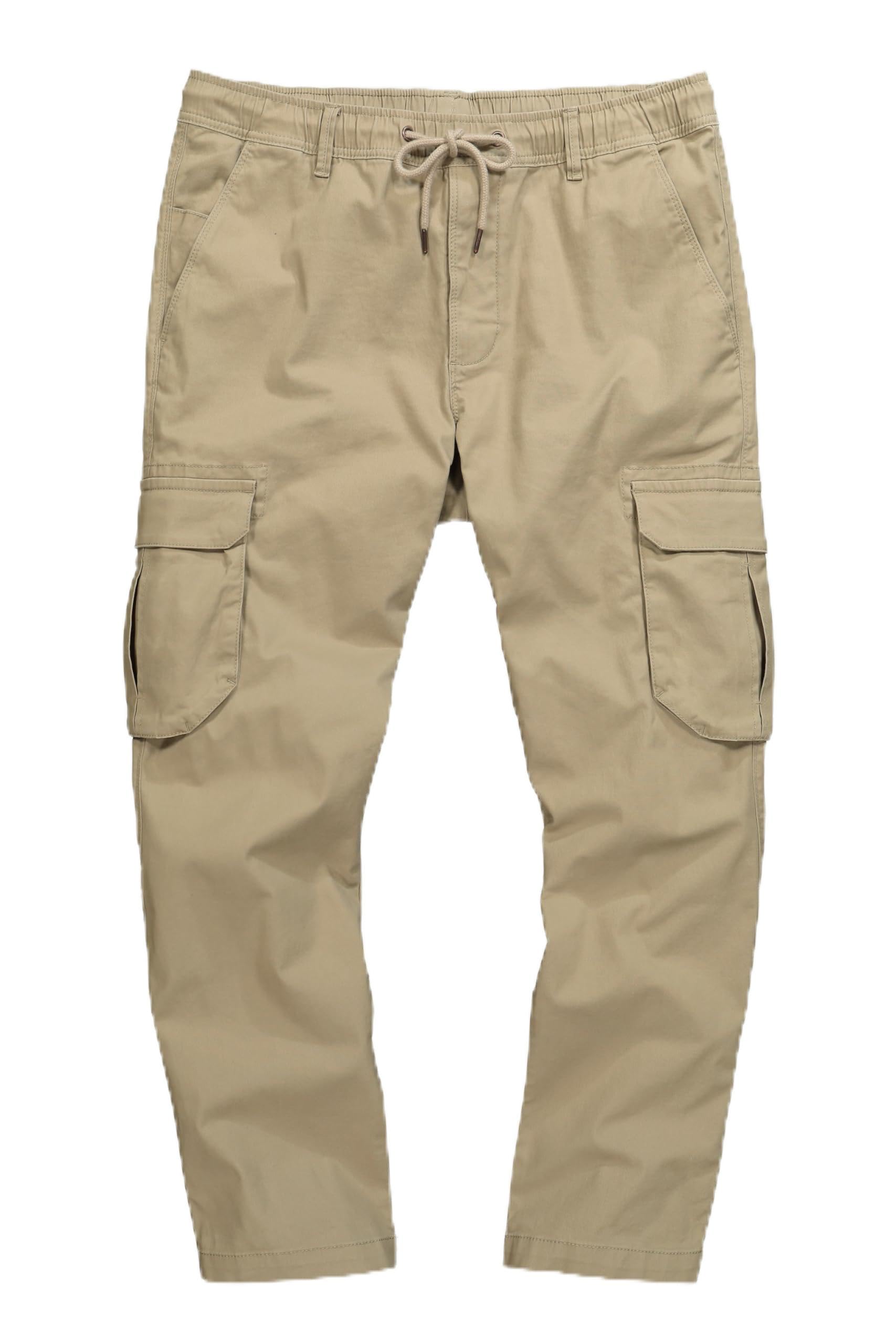 JP 1880 Men's Cargo Trousers, Dark Beige, 8XL