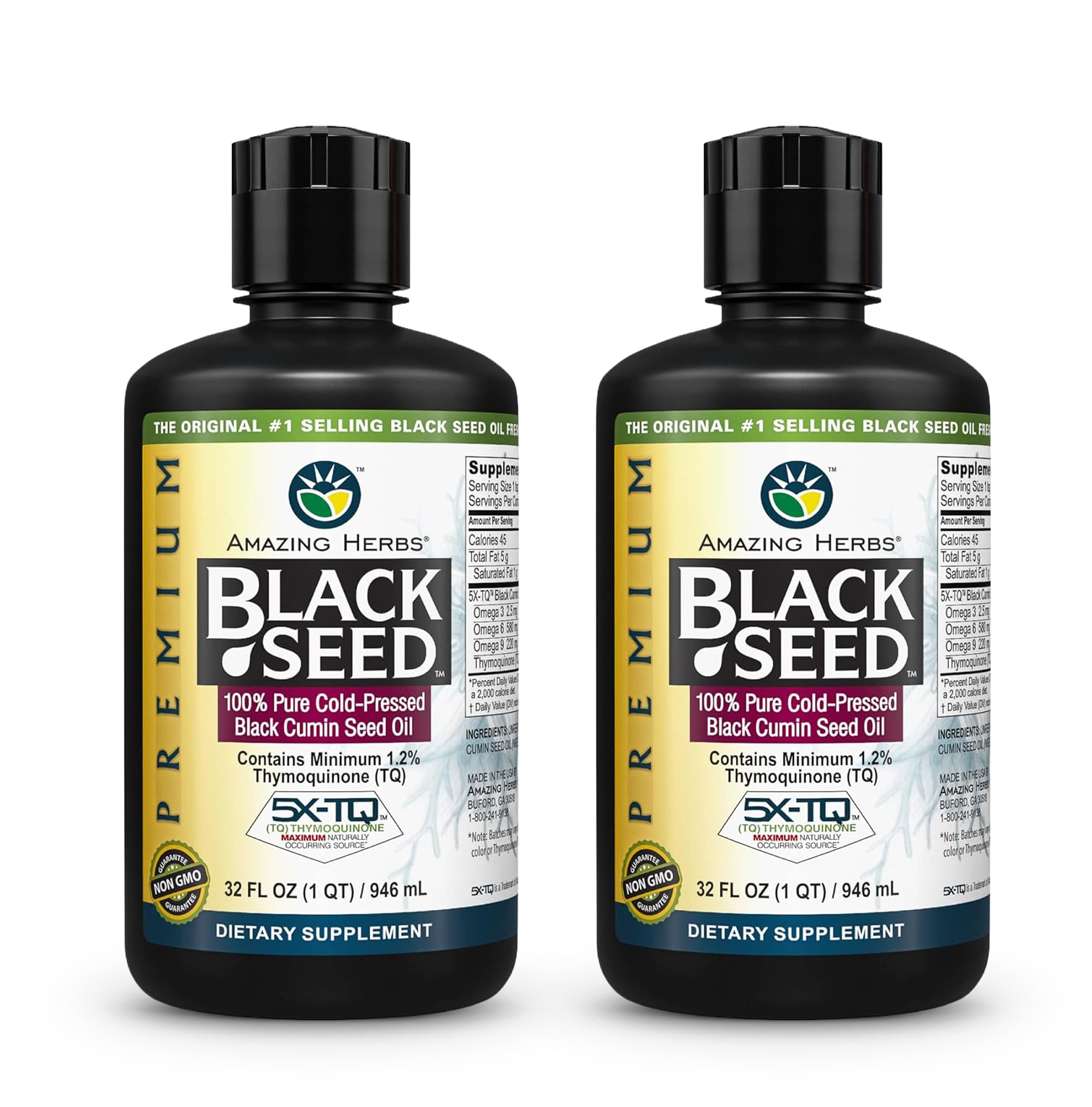 Amazing Herbs Premium Black Seed Oil Liquid - 16 Fl Oz Glass Bottle — Amazon image 8