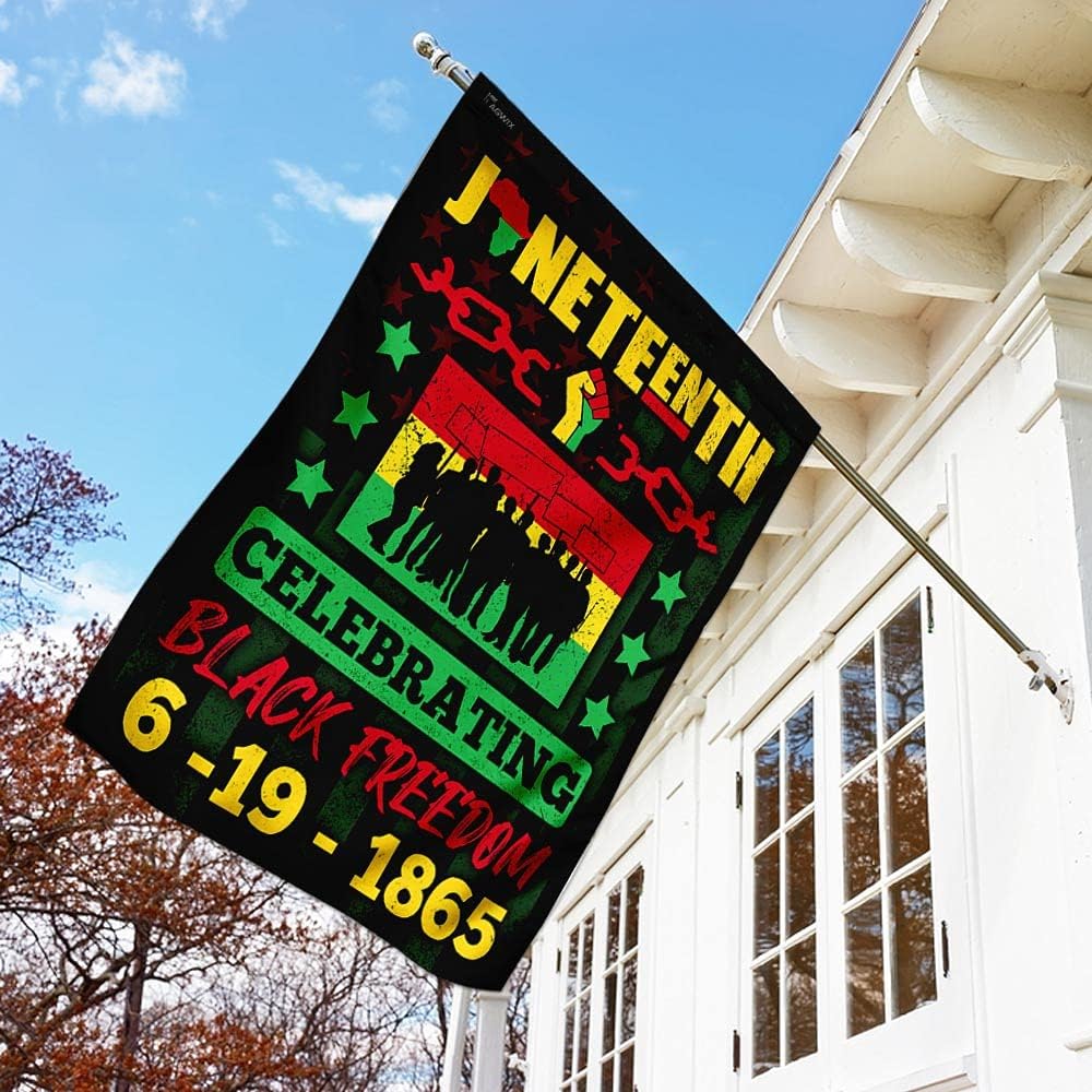 FLAGWIX Juneteenth Flag - Outdoor Juneteenth Decorations - 29.5" x 39.5" House Flag For Porch, Patio, Wall Decor - Heavy-duty Canvas June 19 Flags Celebrating Black Freedom