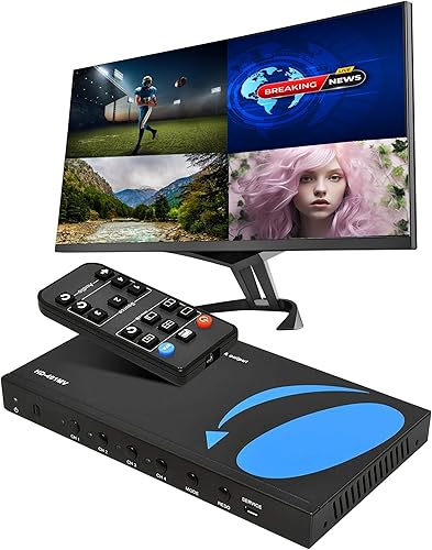 Miniatura 11 de OREI Controlador de Procesador de Pared de Video 4K 2x2 HDMI o USB-C Pantalla Hasta 4K 60hz 2x1, 1x2, 1x3, 1x4 Soporta Rotación de 180 Grados RS-232