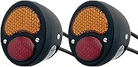 Vista 9 de FATECIM 2 Piezas Luces Traseras LED Vintage Duolamp de 12V Indicador de Parada Trasera con Señales de Giro y Lámpara de Placa de Matrícula Lente