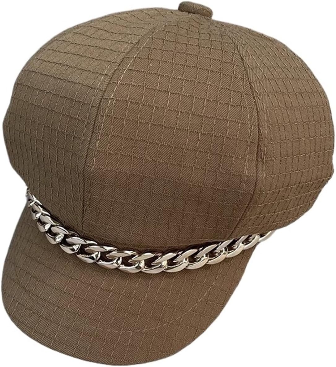 Chain Beret Hat Women's Spring and Autumn Octagon Hat British Retro Painter Hat