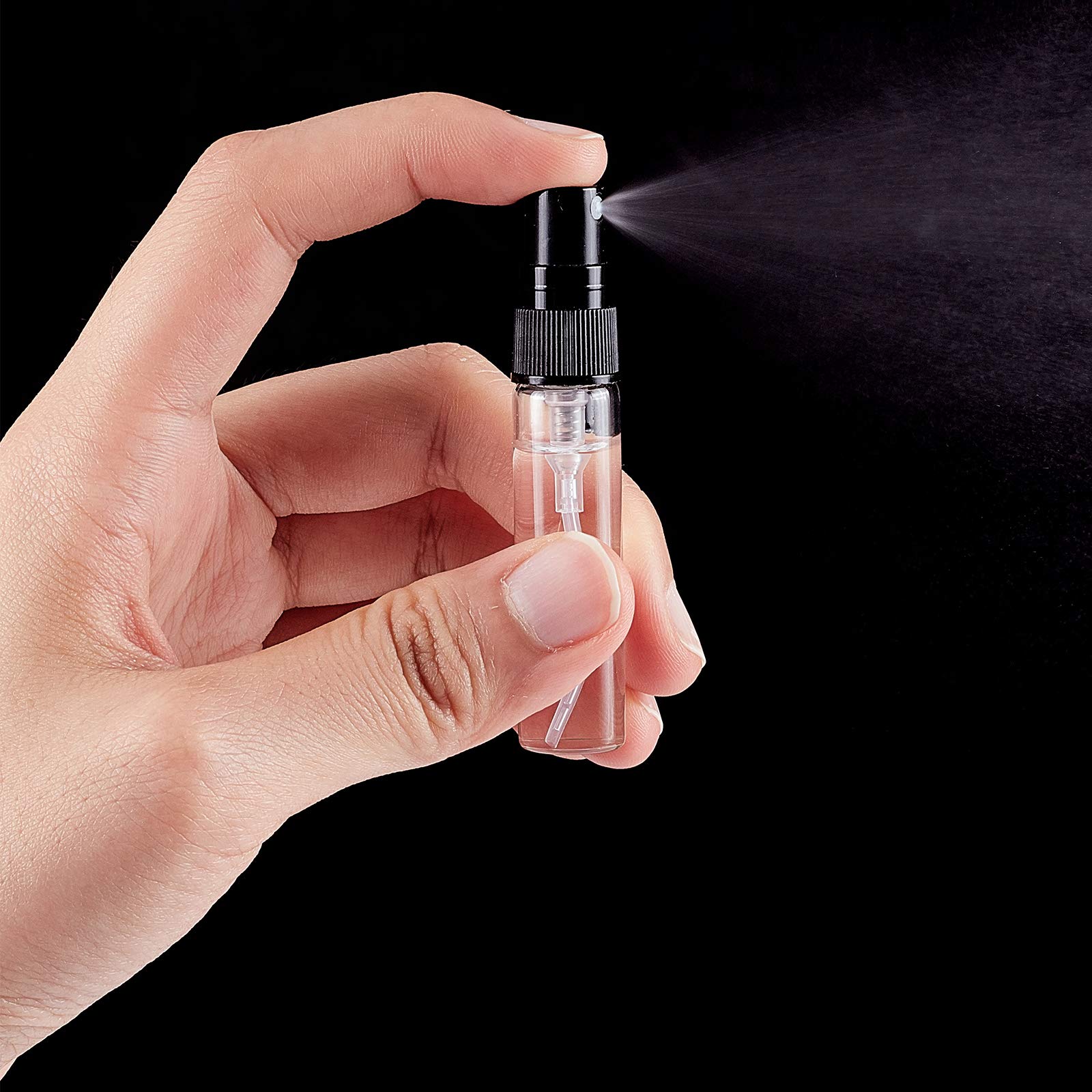 30x Mini-Sprühfläschchen Aus Glas – 5ml Mit Feinem Nebel & Schwarzem Pumpdeckel Für Parfüm, Öle & Kosmetik
