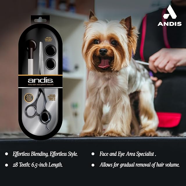 Foto 4 de 7 de Andis Tijeras de adelgazamiento de 6.5 pulgadas, diestros, profesional para perros y gatos (80645)