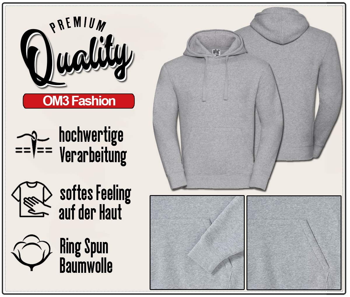 OM3® Polk-HIGH-33 - Felpa con cappuccio, da uomo, serie Al Bundy Kult TV, High School American Football, taglie S - 4XL