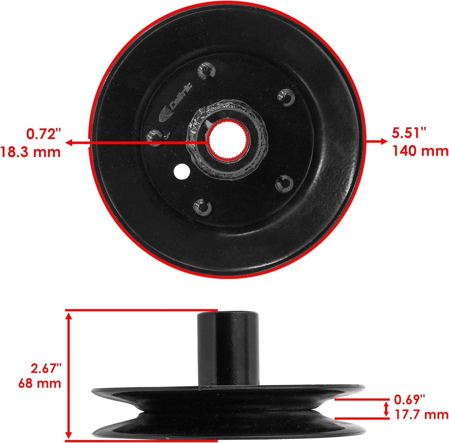 Caltric 756-0556 Mower Deck Spindle Pulley Compatible with MTD/Compatible with Cub Cadet/Compatible with White Outdoor