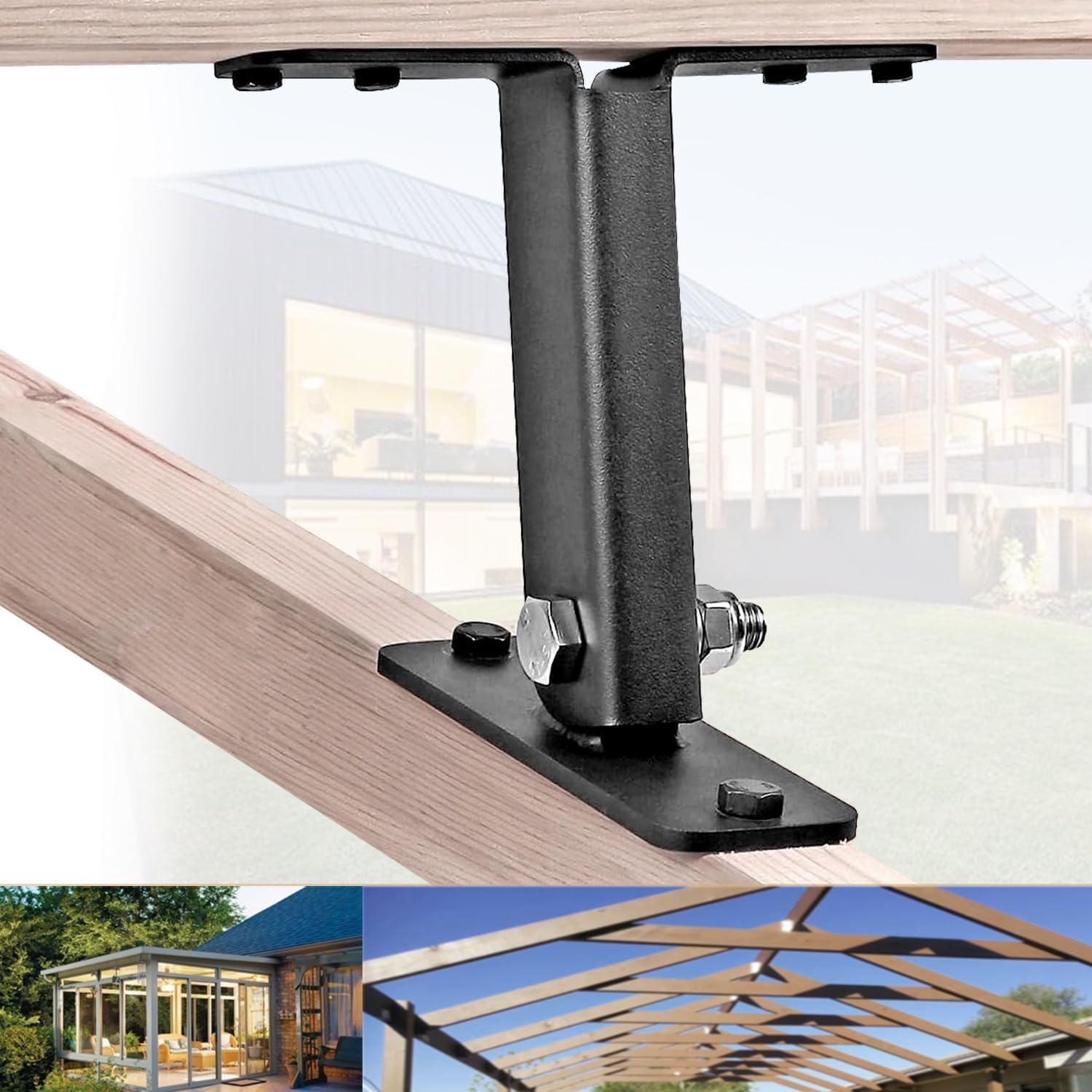 3 Pack Pergola Roof Riser Beam Bracket,304 Stainless Steel