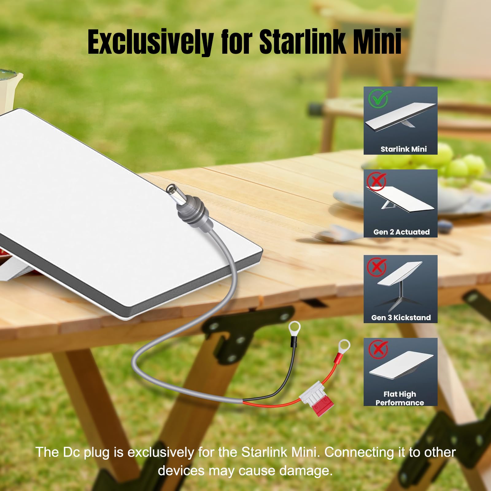 Starlink Mini kabel przedłużający DC 32,8 m, wodoodporny adapter konwertera zasilania, akcesoria zamienne żeńskie na O-ring, kompatybilny z adapterem do rur Starlink Mini i oryginalnym kablem