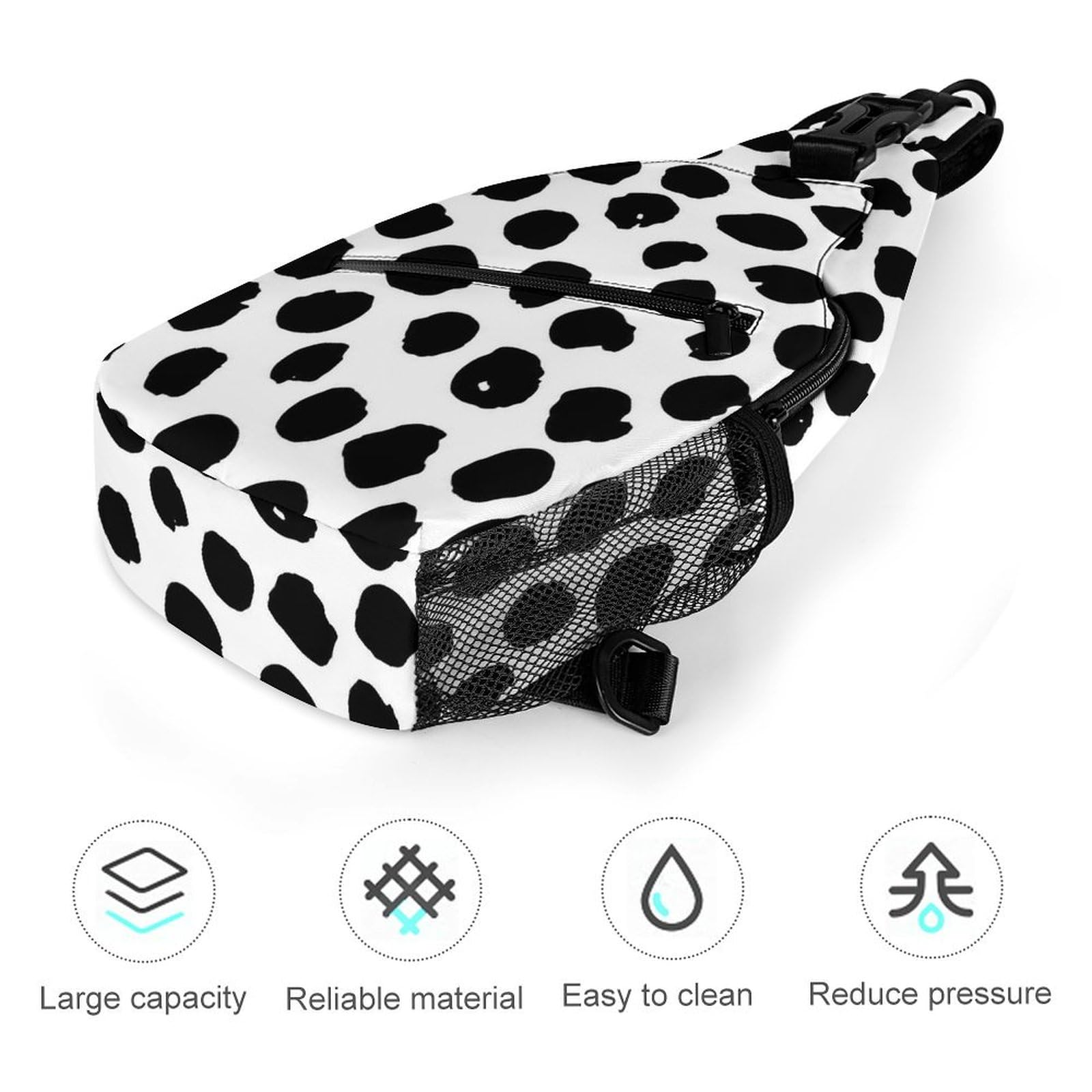Amazon.co.jp: ボディバッグ 黒い 水玉 ドット柄 (2) ショルダーバッグ 