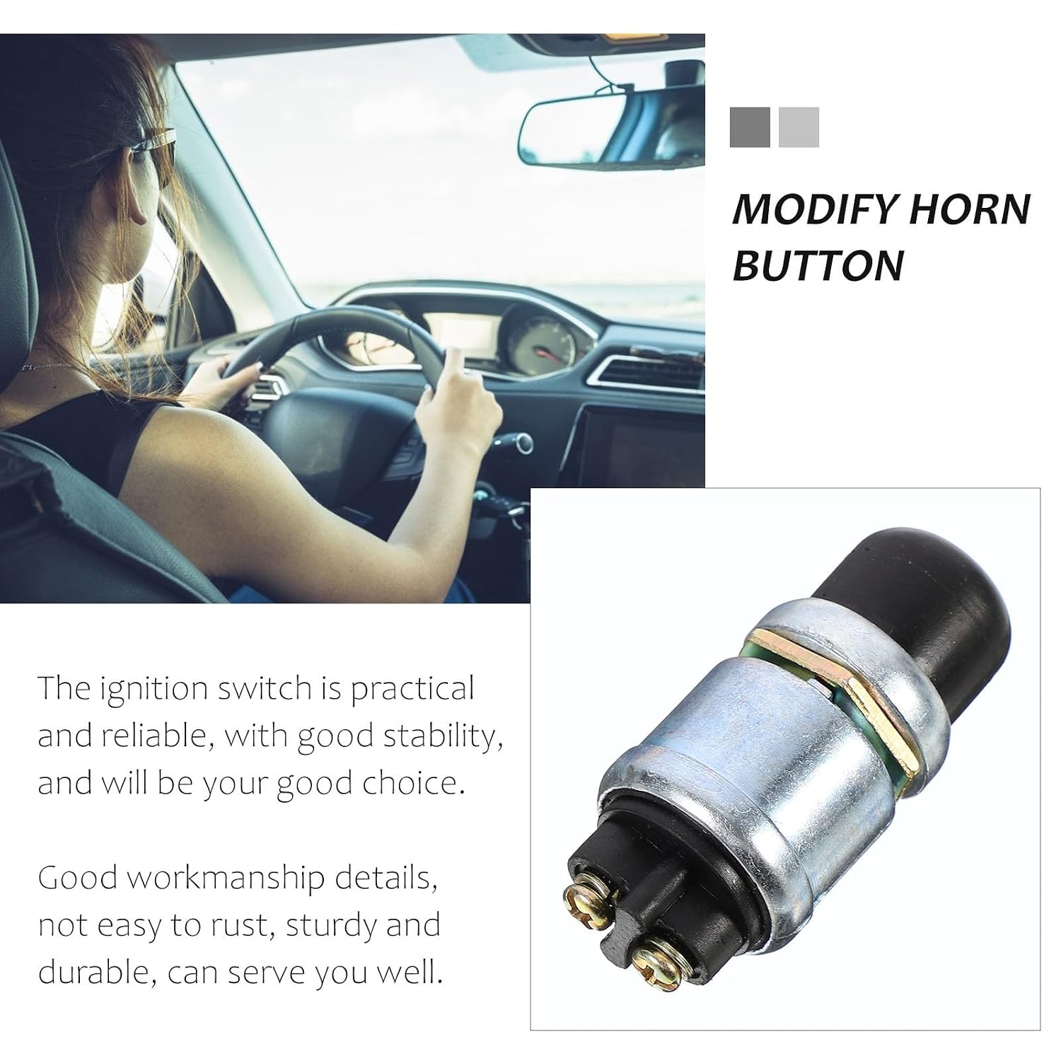 Waterproof Car Start Button and Ignition Pushbutton Switch 2pcs Replacement for Truck Ship Use Sturdy Engine Start Controls