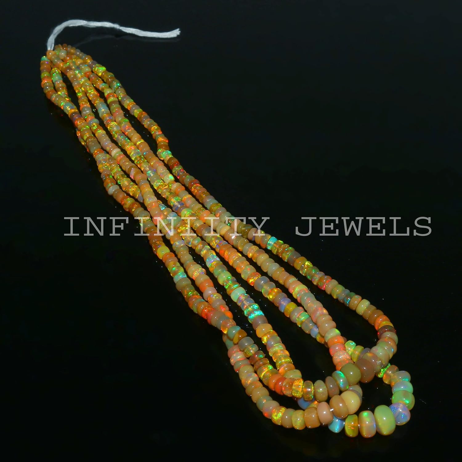 Ethiopian Opal Beads Necklace 925 Silver Extender Real Opal Beaded Strand Women Jewelry