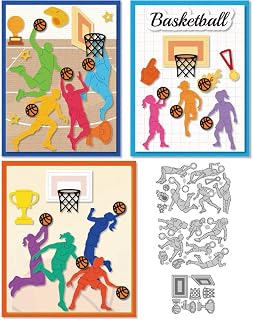 Basketball Player Cutting Dies Sports Season Card Making Die Cut Carbon Steel Die Cuts Stencils Card Scrapbooking Embossing Template for DIY Paper Craft Making Album Gift Invitation Decor