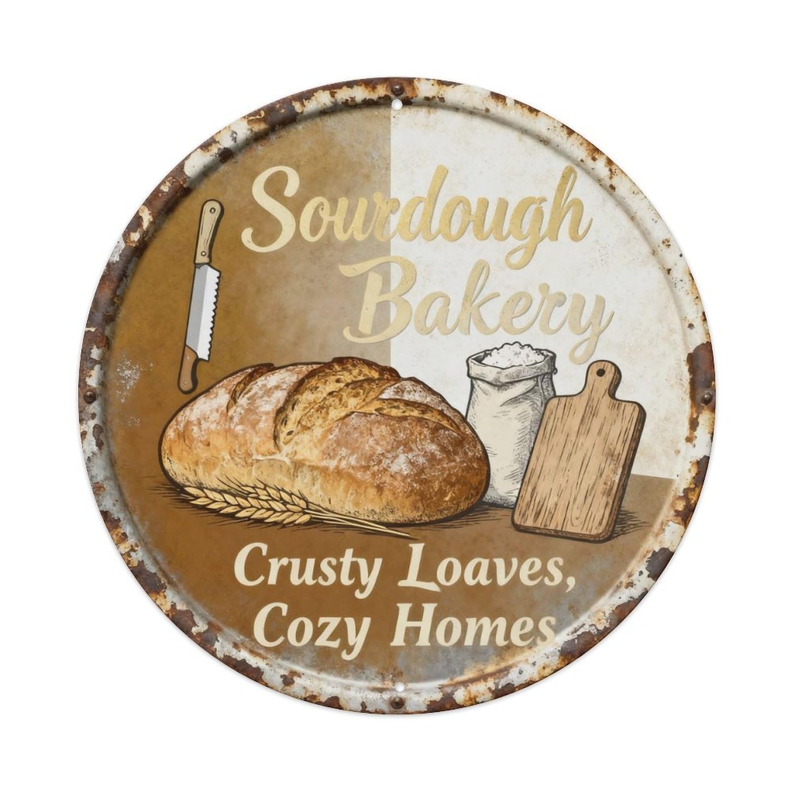 Sourdough Bakery Kitchen Decor Metal Tin Sign Plaque