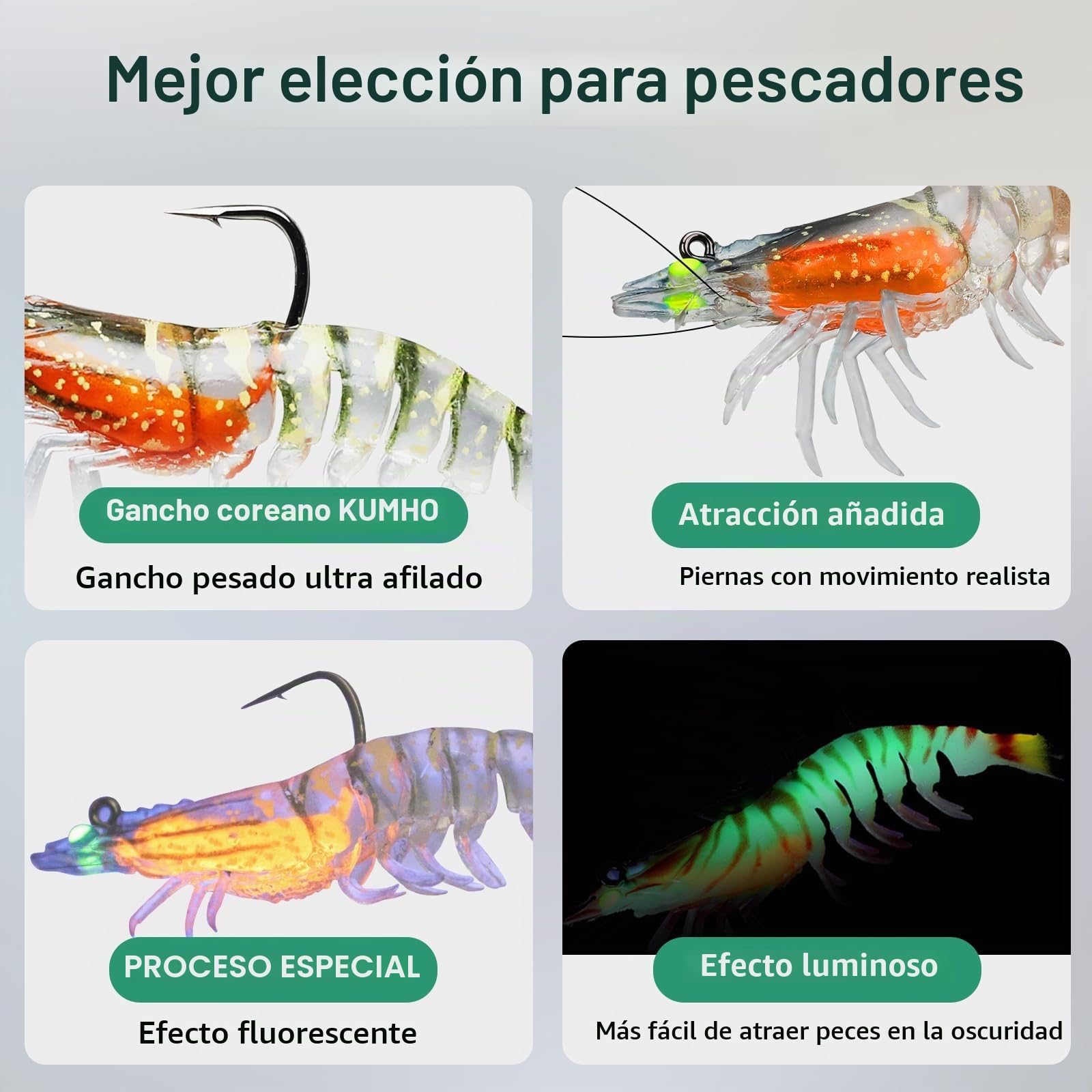 TRUSCEND Pre-Montaje de Pesca Jigs para Agua Dulce y Salada, 1:50 Super Durable TPE Señuelos de Pesca, Bien Hecho Lifelike camarón Crayfish Swimbait, Weedless señuelo para la lubina Trucha Walleye