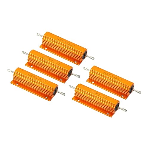 Miniatura 7 de PATIKIL Resistencia de carcasa de aluminio de 100 W y 15 ohmios, paquete de 5 resistencias de carcasa de aluminio con carcasa de alambre,
