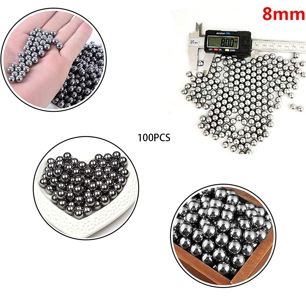 AASHOPPERS 200 Cuscinetti A Sfera In Acciaio 3.17mm – Per Catapulta E Skateboard Sfere Acciaio Per Fionda