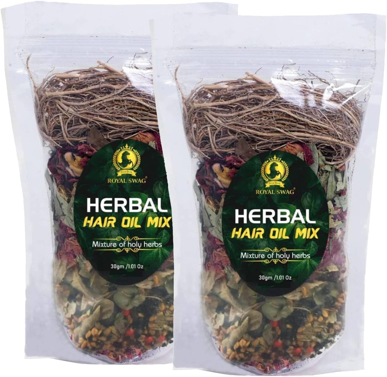 Ayurvedic Herbal Hair Oil Mix 30 g x 2 packs for Healthy Hair Growth Packed with Goodeness of Ayurvedic Natural Dried Herbs For Oil Infusion |Made In India