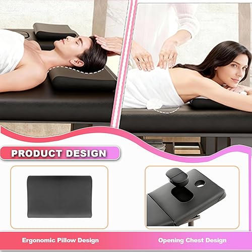 Miniatura 5 de 32in Wide Stationary Massage Table,1700lbs Heavy Duty Professional Massage Bed,Treatment Table with Metal Frame, Spa Bed for Therapy and Facial