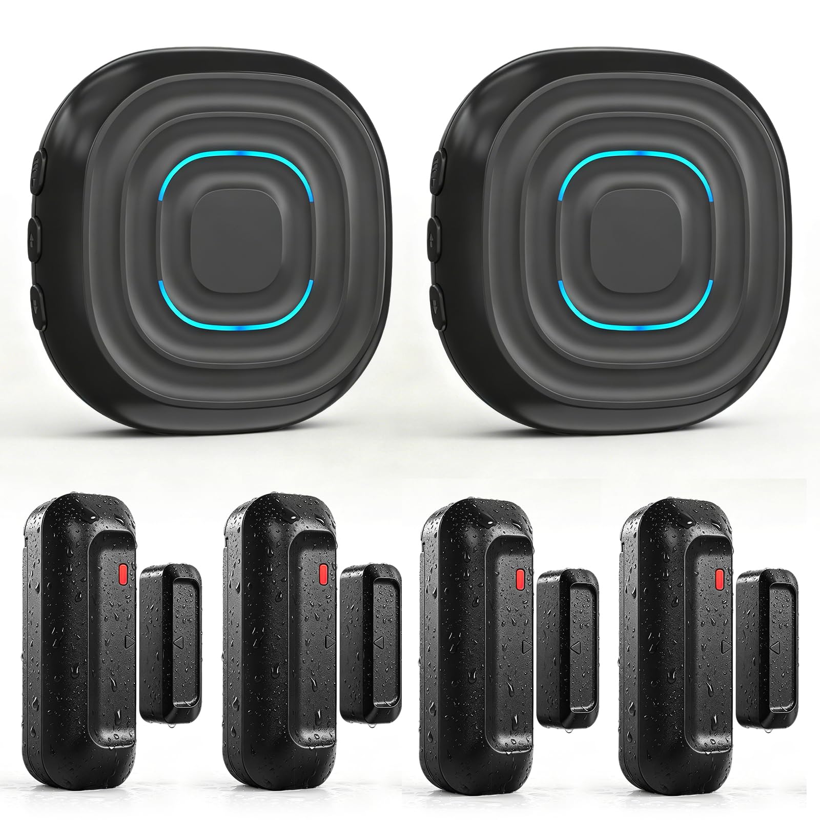 SanJie Campanello per porta, allarme 2 in 1 con campanello una tantum o modalità di allarme continuo, allarme aperto porta per la sicurezza di bambini e anziani, casa e lavoro, sensore impermeabile
