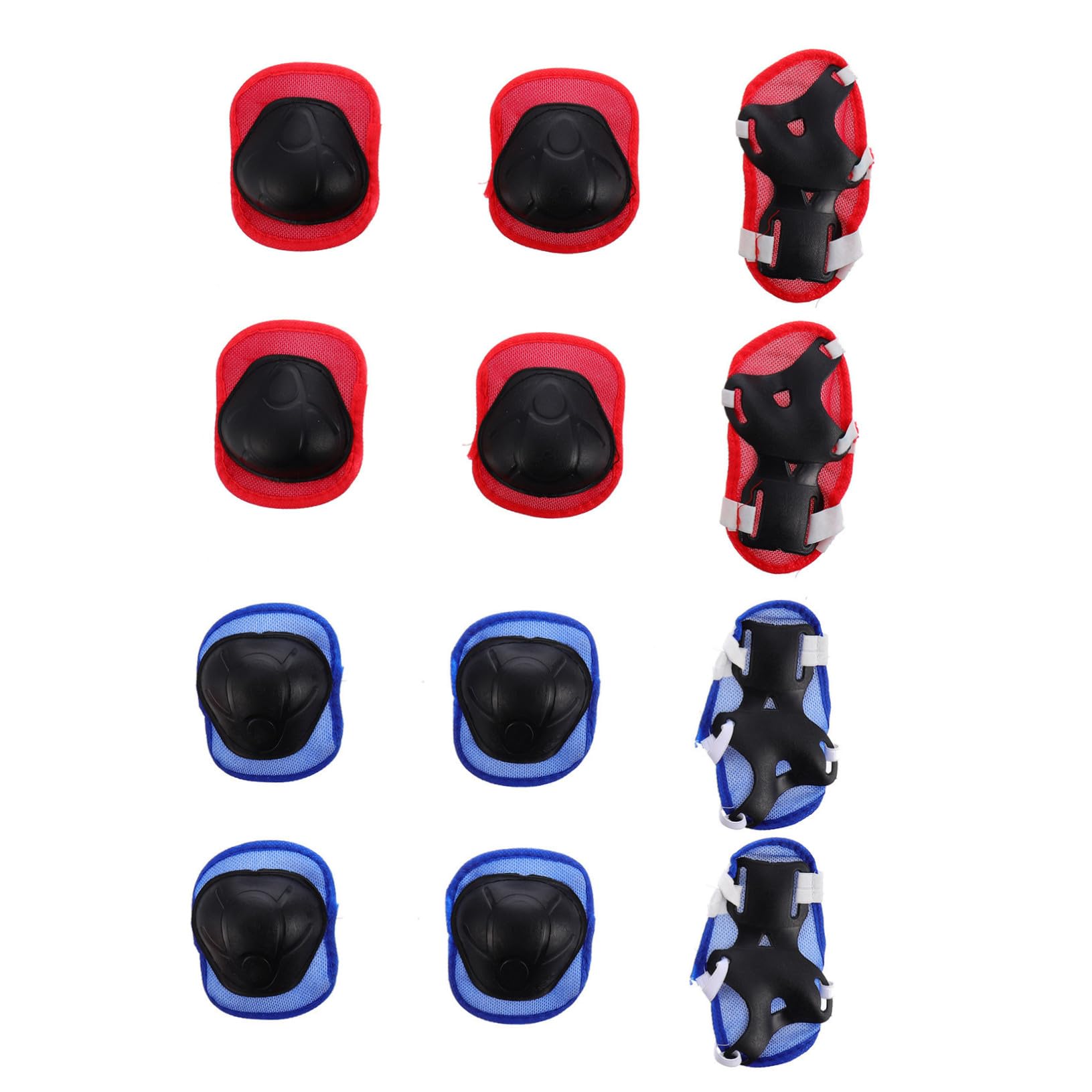 BRIGHTFUFU Cycling Skateboard Elbow Knee Pads 2 Sets Protective Gear Hand Protector for Boys and Girls Mesh Design