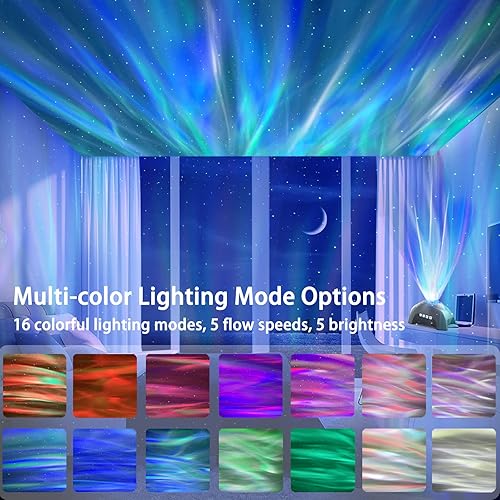 Miniatura 3 de Proyector Aurora, proyector de estrellas AIRIVO para niños y adultos, proyector de luz nocturna, altavoz Bluetooth, ruido blanco, proyector de