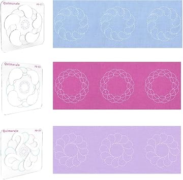 Feather Design Free Motion Quilting Templates Series Includes Instruction Quilting Templates for Machine Quilting Creative Quilting Design Supplies for Domestic Sewing Machine FD-Z