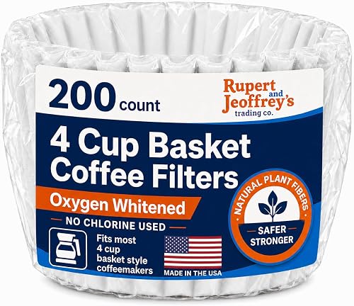4 Cup Basket Coffee Filters (200, White)