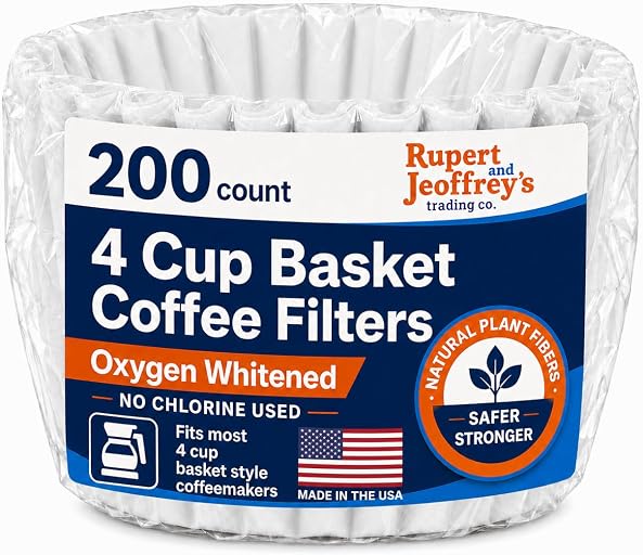 4 Cup Basket Coffee Filters (200, White)