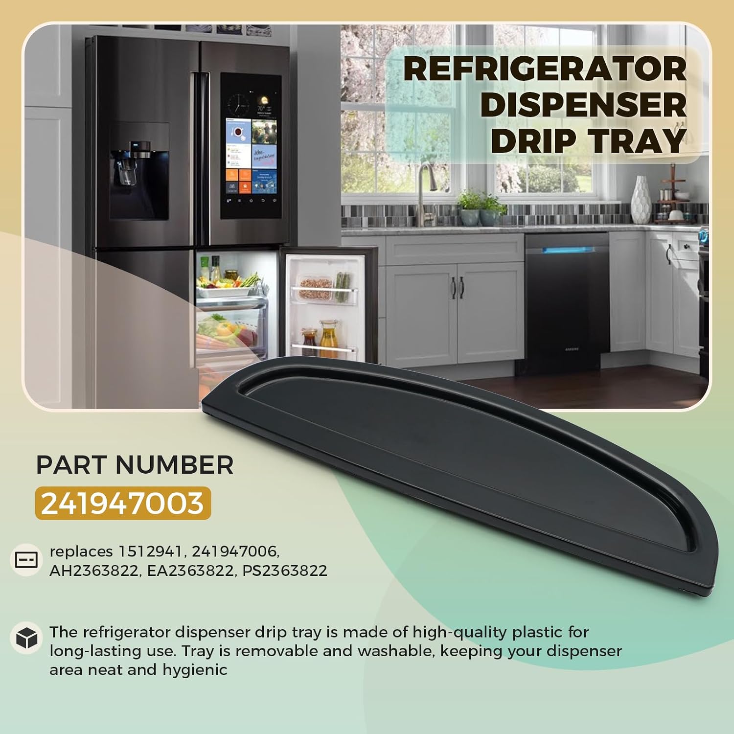 Refrigerator Drip Tray 241947003 Compatible With Frigidaire Electrolux, Drip Tray replaces 1512941 241947006 AH2363822 EA2363822 PS2363822