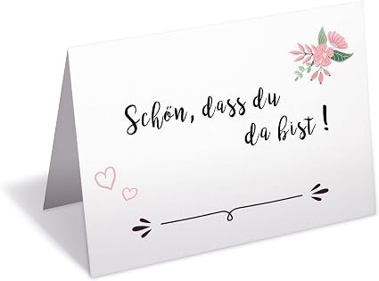 Tischkarten Schön, dass du da bist von Sophies Kartenwelt
