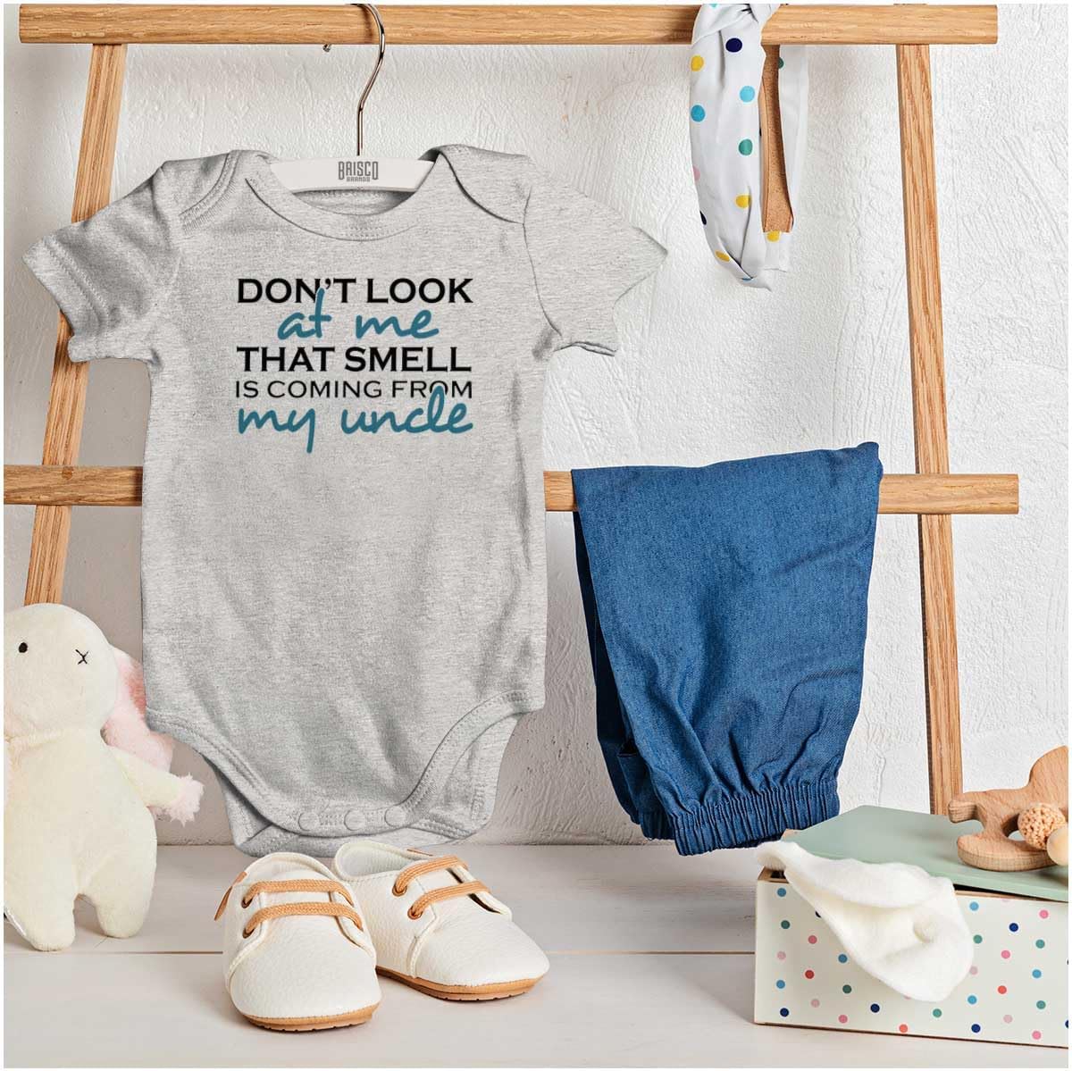 Brisco Brands That Smell is Coming From My Uncle Baby Romper Boys or Girls
