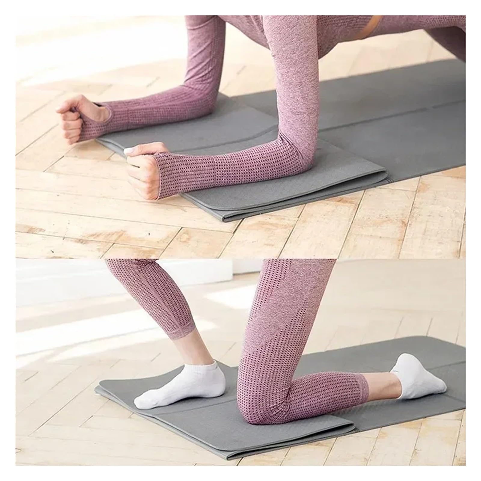 Estera de yoga portátil y plegable TPE 4,0 mm para ejercicios