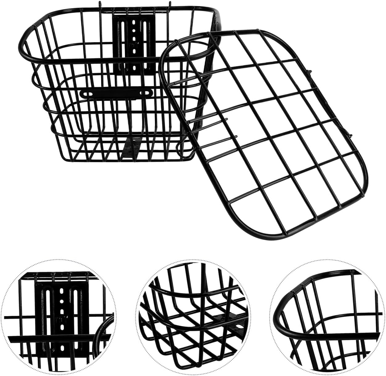 Stainless Steel Bike Basket Lid Wire Basket for Electric Vehicle Small Storage image 5