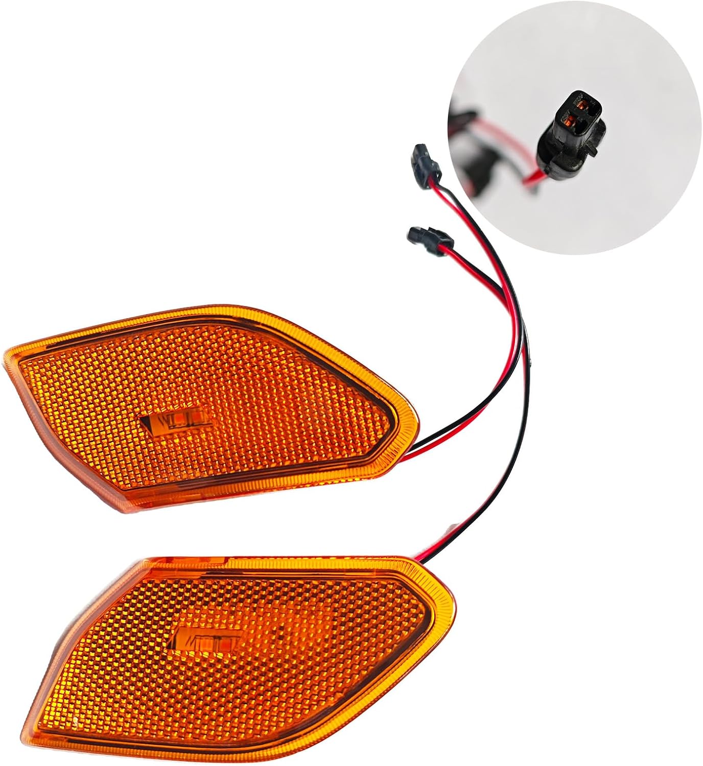 LED Side Marker Lights Fit for Jeep Wrangler JL & Gladiator JT 2018 2019 2020 2021 2022 2023 2024 2025 Amber Lens Fender Flare turn signal Light Lamp Accessories Plug & Play