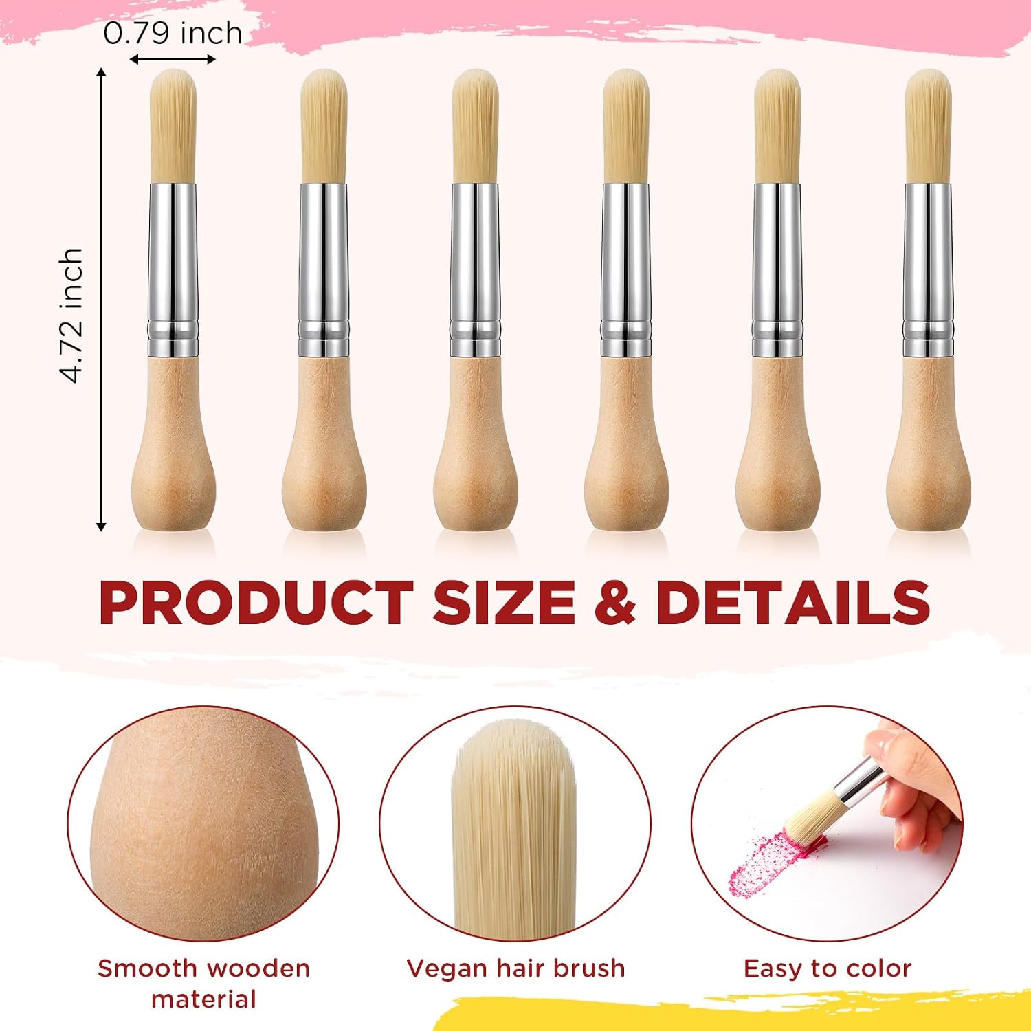 Sinload 12 Pcs Watercolor Paint Brushes for Toddler Kid Baby Jumbo Brushes with Chubby Wood Handles Easy to Grip Round Paintbrushes Non Toxic Vegan Bristles for Preschool Painting Art Craft (Gourd)